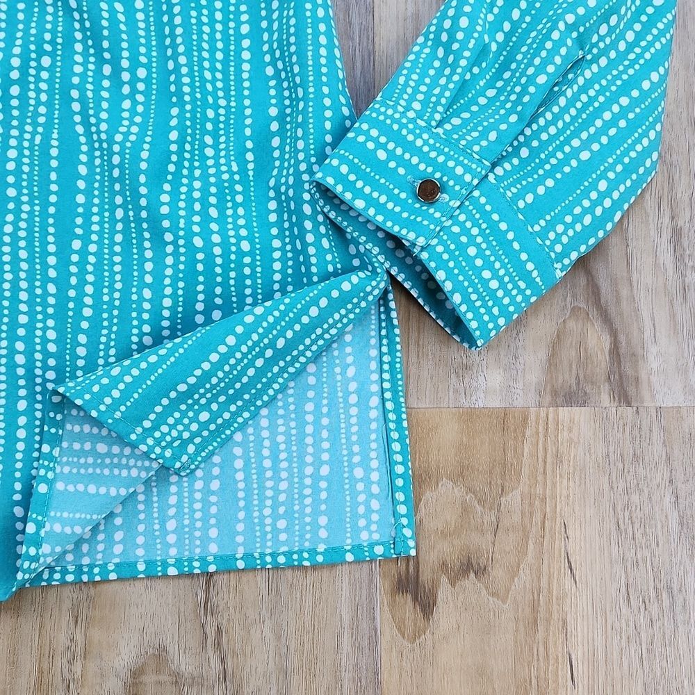 Notations Turquoise Adjustable Roll Tab Long Slee… - image 8